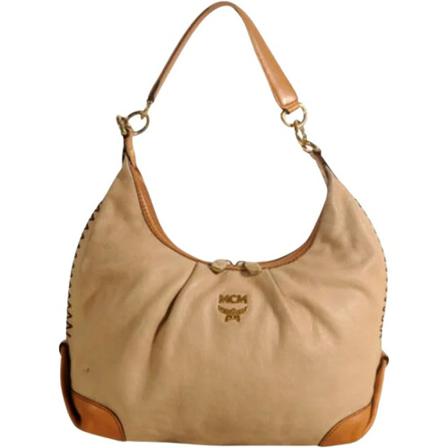 MCM Pre-owned, Pre-owned Leather handbags Beige, Dames, Maat:ONE Size