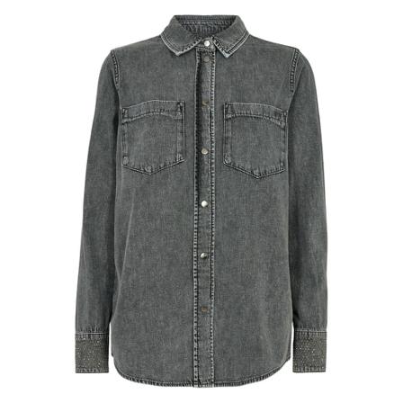 IVY Copenhagen IVY-Matti Deco Cuff Shirt Stone Grey Grå, Dame Skjorter