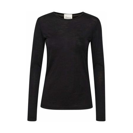 My Essential Wardrobe 10 THE Oneck Long Sleeve Sort, Dame Langærmet
