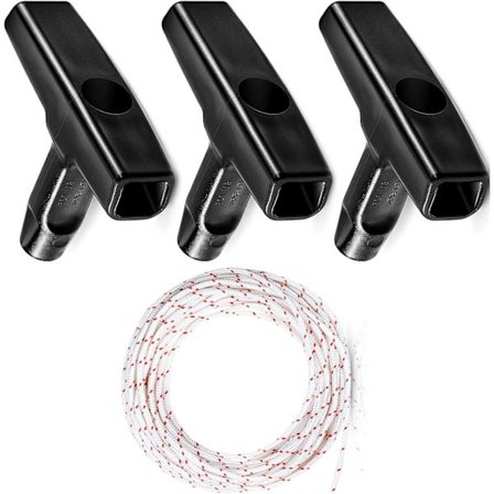 3PCS Recoil Starterhåndtak med Tau, Starttau og Håndtak, Starttrekktau, Recoil Startertau 10 Meter 3,0mm, Starttau, for Gressklipper, Chai