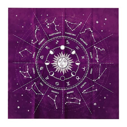 12 stjärnbilder bordsduk Velveteen altare tarotkort duk Tarots spådom (lila)