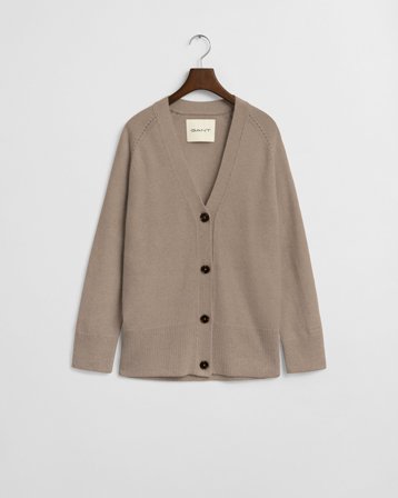 GANT Damen Strickjacke aus Wolle mit Kaschmiranteil (S) Beige