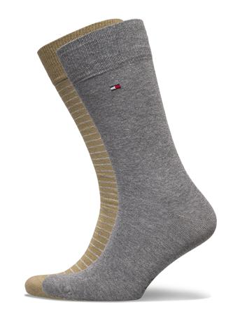 Th Men Small Stripe Sock 2P Grey Tommy Hilfiger