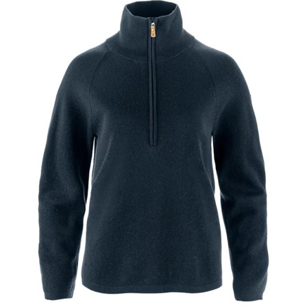 Fjällräven Dam's Övik Lite half Zip in Dark Navy | Size: Large, Ull