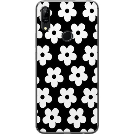 Kompatibel Mobilcover til Huawei Huawei P Smart Z Sorthvidt blomstermønster i minimalistisk skandinavisk design med stærk kontrast og tidløs grafis