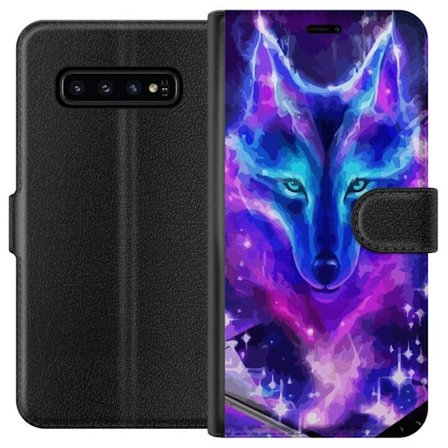 Plånboksfodral till Samsung Galaxy S10 med Neon Varg