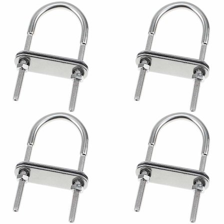 5-pack 79 x 41,5 mm U-bultar i rostfritt stål 304 med muttrar och packningar