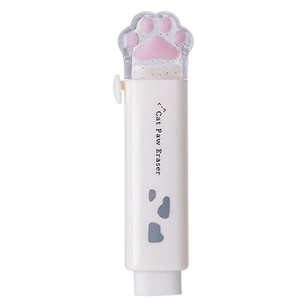 Kawaii Retractable Eraser Cute Cat Korean Stationery Rubber Drawing Erasers Children's School Supplies Office| | -(Hvit)