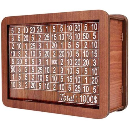 Träsparbössa med räknare, sparbössa i trä, sparbössa för kontanter, sparbössa i trä med sparmål och nummer