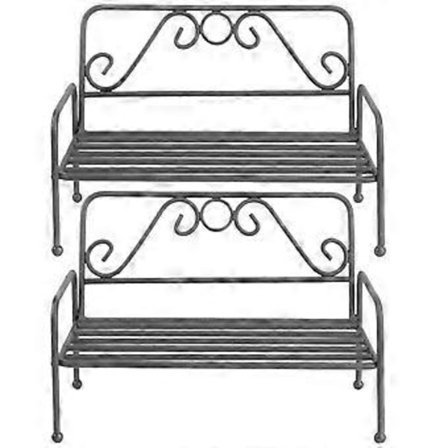 2 st Retro Smidesjärnsblomkruka Stol Fotografi Dekorativ Blomställning