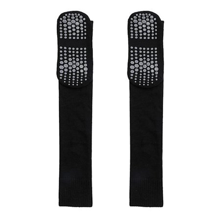 Yogasokker med håndtak for kvinner Sklisikre sklisikre sokker Kne Svart KLB