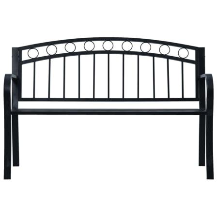 Vidaxl Trädgårdsbänk 125 Cm Svart Stål Svart