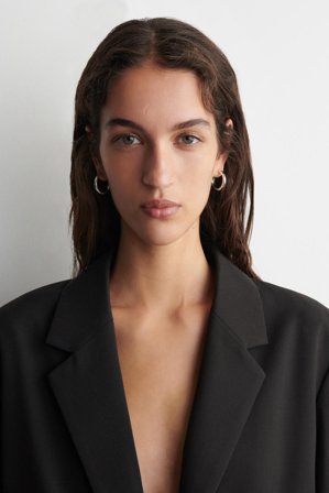 COS Women's Hoop Earrings in Silver-coloured