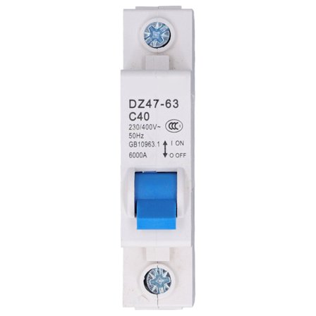 DZ47 63 C40 1P Jordfelsbrytare 40A 230V 400V DIN-skenmonterad miniatyrbrytare