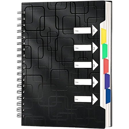 Spiral Notebook for Work, 120 Pages, Spiral Bound Notepad, Lined with Tabs, A5 Size
