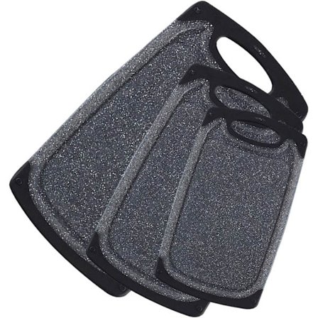 Svart - Imitert Marmor Hakkebrett, Sett med 3 Hakkebrett