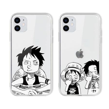 2 stk. deksel til Apple iPhone 12 Pro, deksel til iPhone 12 6,1 tommer, støtsikker myk TPU silikonbeskyttelsesdeksel, Anime One Piece Luffy Ace 