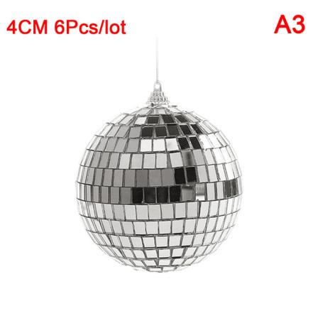 1Pak 2-10cm Julebold Xmas Træ hængende ornamenter Spejl 4CM 6Pcs/lot