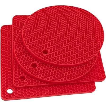 Silikonunderlägg för heta grytor och stekpannor, 4 st flexibla multifunktionella grytunderlägg, värmebeständiga underlägg för varma rätter, mjuka 