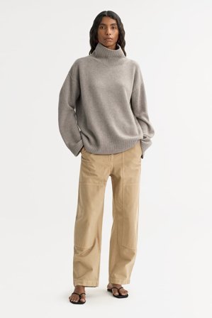 Soft Goat - Boyfriend Turtleneck - L - Greige