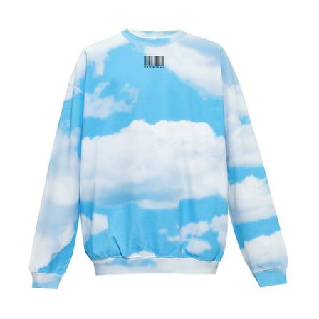 Vtmnts Sweatshirt with barcode print Blå, Herre Sweatshirts