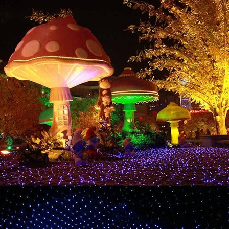LED Net Mesh Fairy String Light Udendørs Have Gardin Lampe Julefestival Dekor 220-240v Julepynt Udsalg Julelys