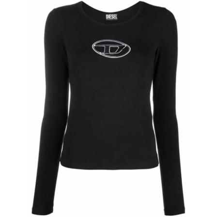 Diesel, T-Shirts Zwart, Dames, Maat:M