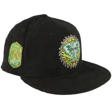 New Era - MLB Svart fitted Keps - Oakland Athletics Corduroy Flush 59FIFTY 50th Black Fitted @ Hatstore