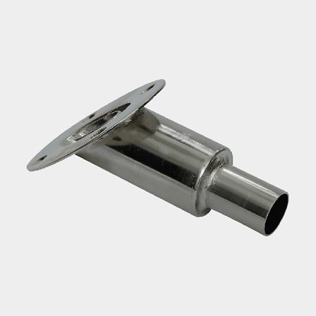 Passe-coque pour chauffage diesel 4kW 1852-Marine, coudé, Ø24 mm, acier inoxydable, argent