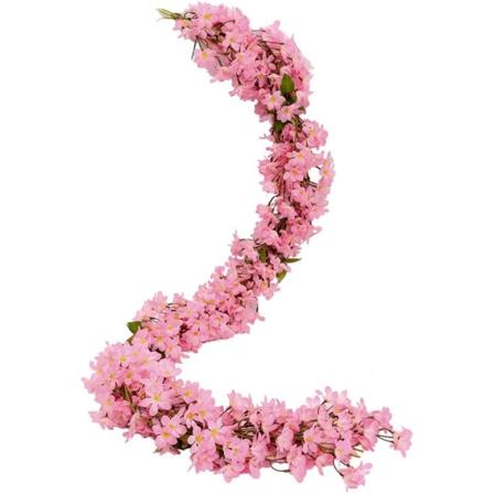 2 stk. 5,6FT kunstige Sakura kirsebærblomster hængende vin
