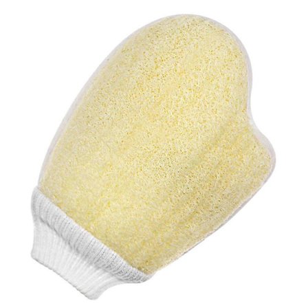Peelinghandskar av Loofah, Badsvamp Kroppsskrubb för Användning i Duschen, 100% Naturlig Egyptisk Loofahsvamp Peelingvante Badhandskar, B