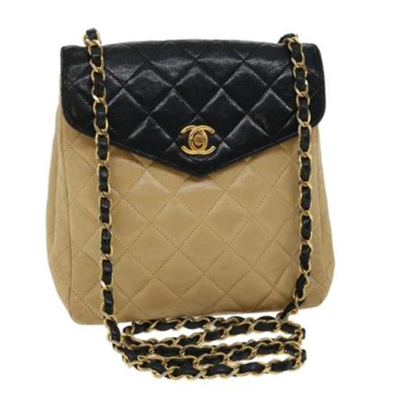 Chanel Vintage, Pre-owned Leather chanel-bags Beige, unisex, Maat:ONE Size