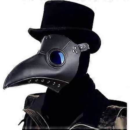 ZENGO Pestedoktor Maske Retro Lær Steampunk Halloween Kostyme Lang Nese Fuglenebb Cosplay Rekvisitter Svart