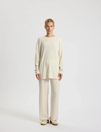 Rethinkit Studios Wide Rib Pants Merci - Cream - L