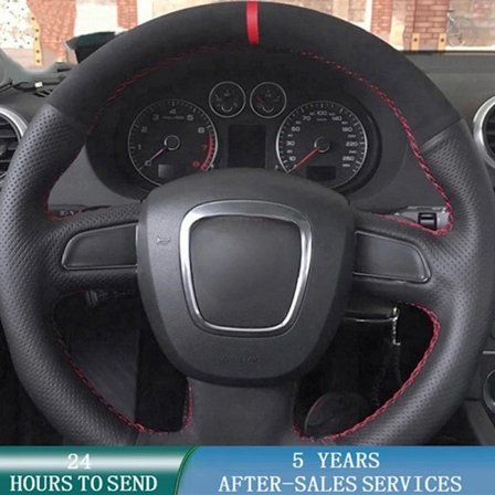 Anpassat bilrattsskydd mocka fläta tillbehör för kompatibel med Audi A5 2008-2010 A3 (8P) 2008-2013 A6 (C6) A4 (B8) 2008-2010