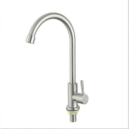 Rustfritt stål armatur, enkelt kaldtvannsarmatur, vertikal armatur for bad, kjøkkenarmatur, stil 1