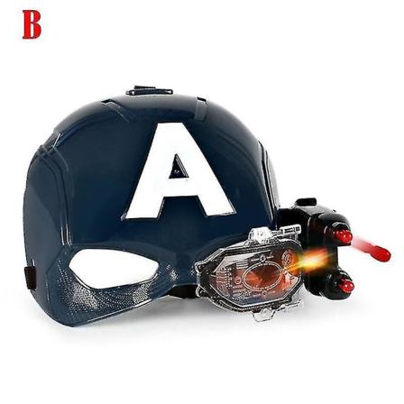Marvel Avengers 4 Iron Man Captain America Maske Lys Lyd Åpen Maske For Barn Halloween_y (FMY) B