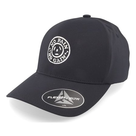 Berzerk - Schwarz Flexfit Cap - No Pain No Gain Round Logo Delta Black Flexfit @ Hatstore