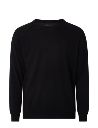 Dean Merino Crew Neck Sweater Tops Knitwear Round Necks Black Lexington Clothing