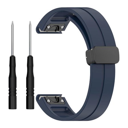 Svart spänne 22mm silikonklockarmband för Garmin Fenix 7/forerunner 965/955/945/935
