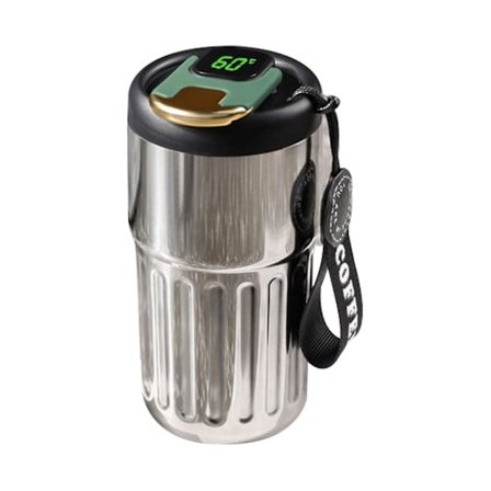 Svart Ny Kaffe Termo Med Temperaturvisning, 410ml Hold Varme