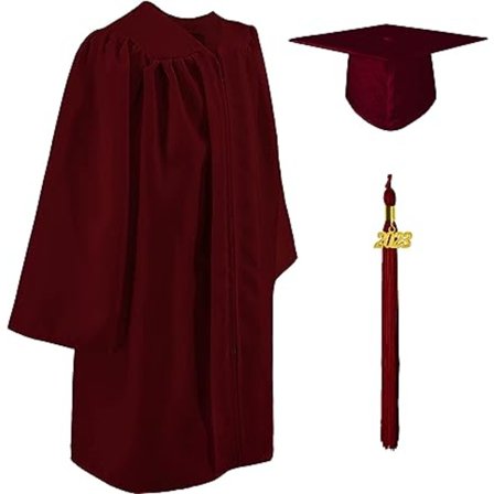 Graduation Preschool Child Toga Hat Children 2023 Graduate with Pendant Boy and Girl Brown