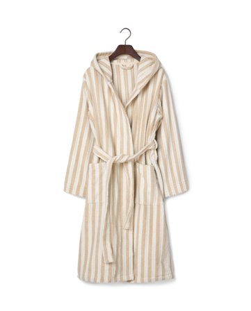 Lexington Unisex-Bademantel aus Baumwolle mit Kapuze, Beige