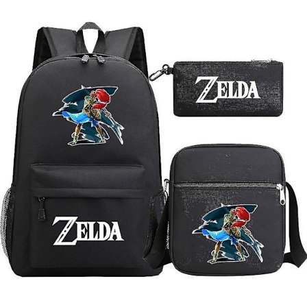 "Tears Of The Kingdom Of Zelda" Zelda-tema Trykt Skolesekk Tresett for Tenåringsstudenter - Skulderveske Ryggsekkdrakt for Menn og Kvinner