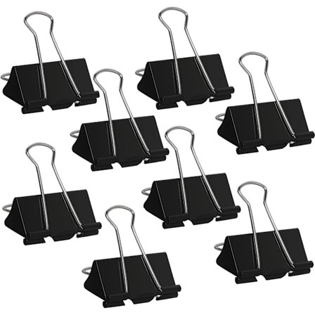 Medium Binder Clips (60 stk.) Binder Clips Medium Papirklemmer til Kontor og Hjemmeartikler Sort