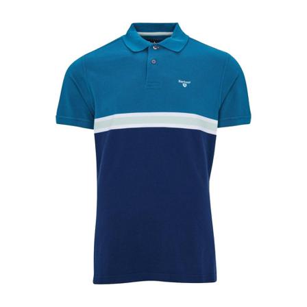Barbour Block Colour Polo Shirt Lyons , Blauw , Heren , Maat: S