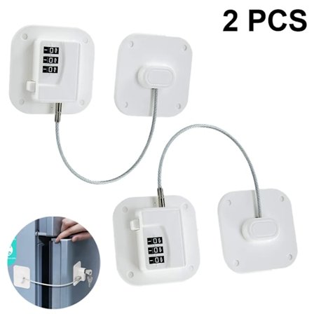 Køleskabslås - Nøglefri digital kodelås - stærkt lim - til køleskabe, skabe, skuffer