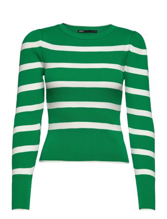 Onlsally L/S Puff Pullover Knt Noos Pullover Striktrøje Grøn ONLY