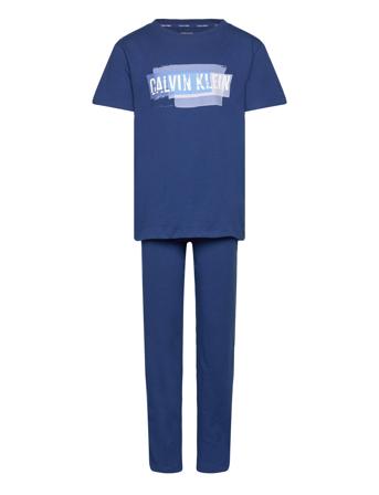 Knit Pj Set Pyjamas Sett Blå Calvin Klein*Betinget Tilbud