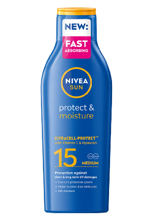 NIVEA Solkräm Protect & Moisture Sun Lotion SPF15 200 ml Solskydd solvård Dam ONESIZE